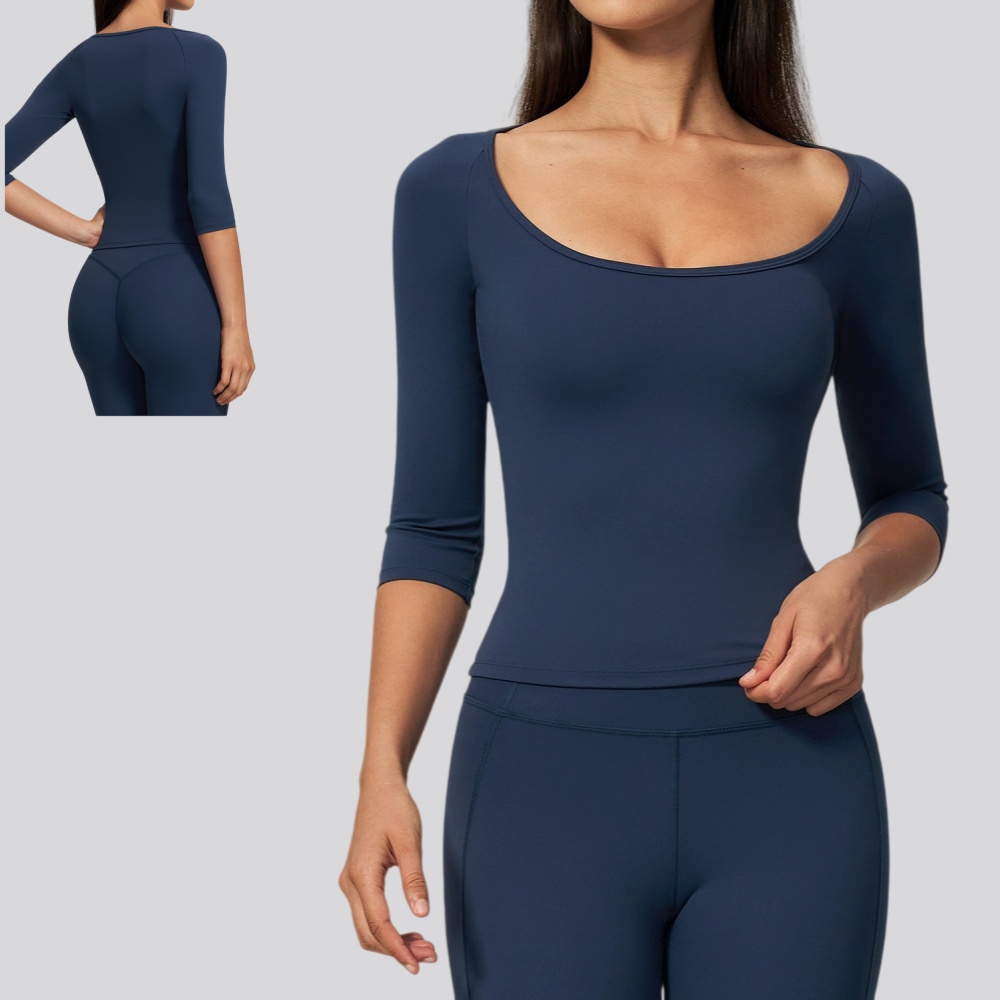 J-Yoga Fitness - 3/4 mouw crop yoga top voor