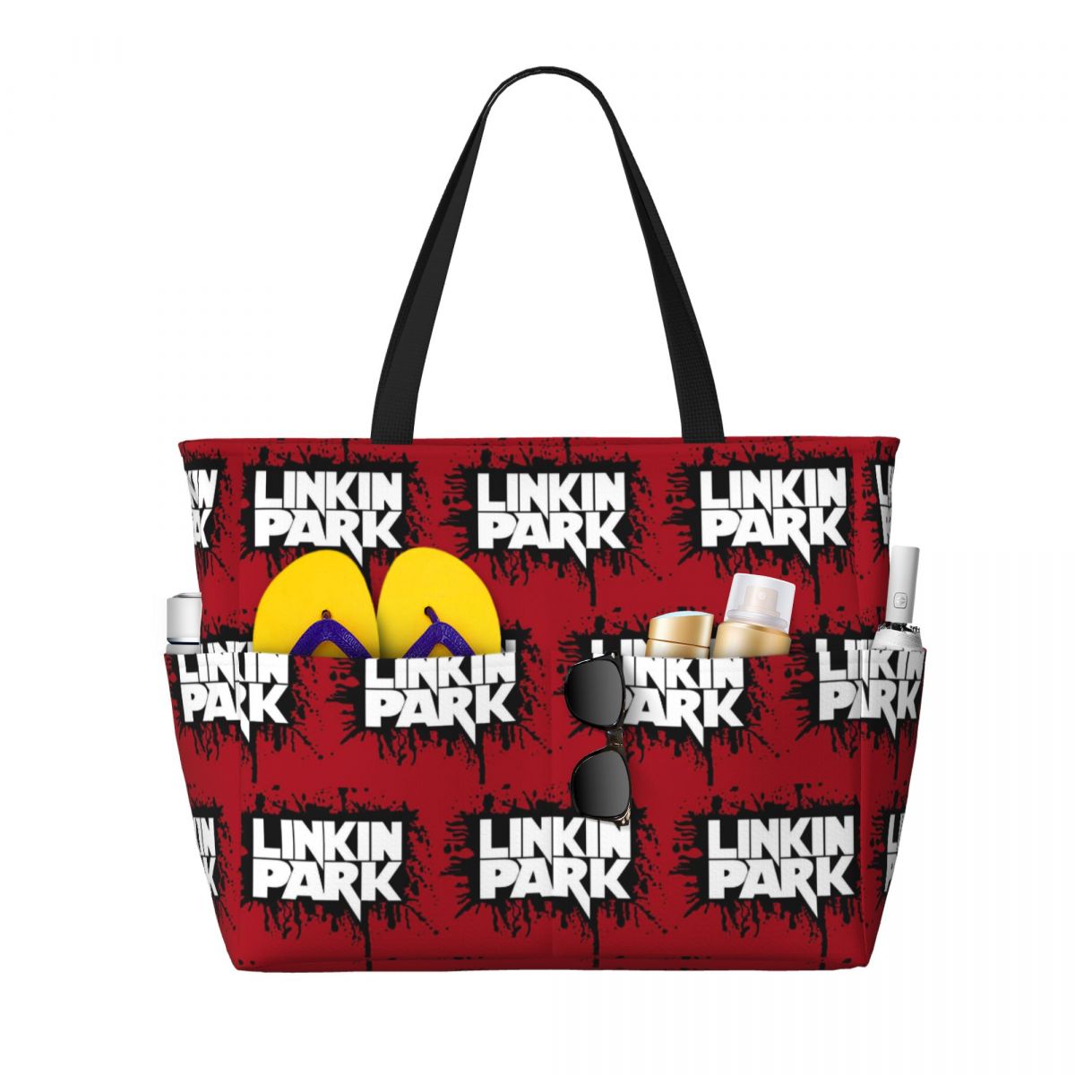 Yoga Fitness Park - Linkin Park Band Strand Tote Bag