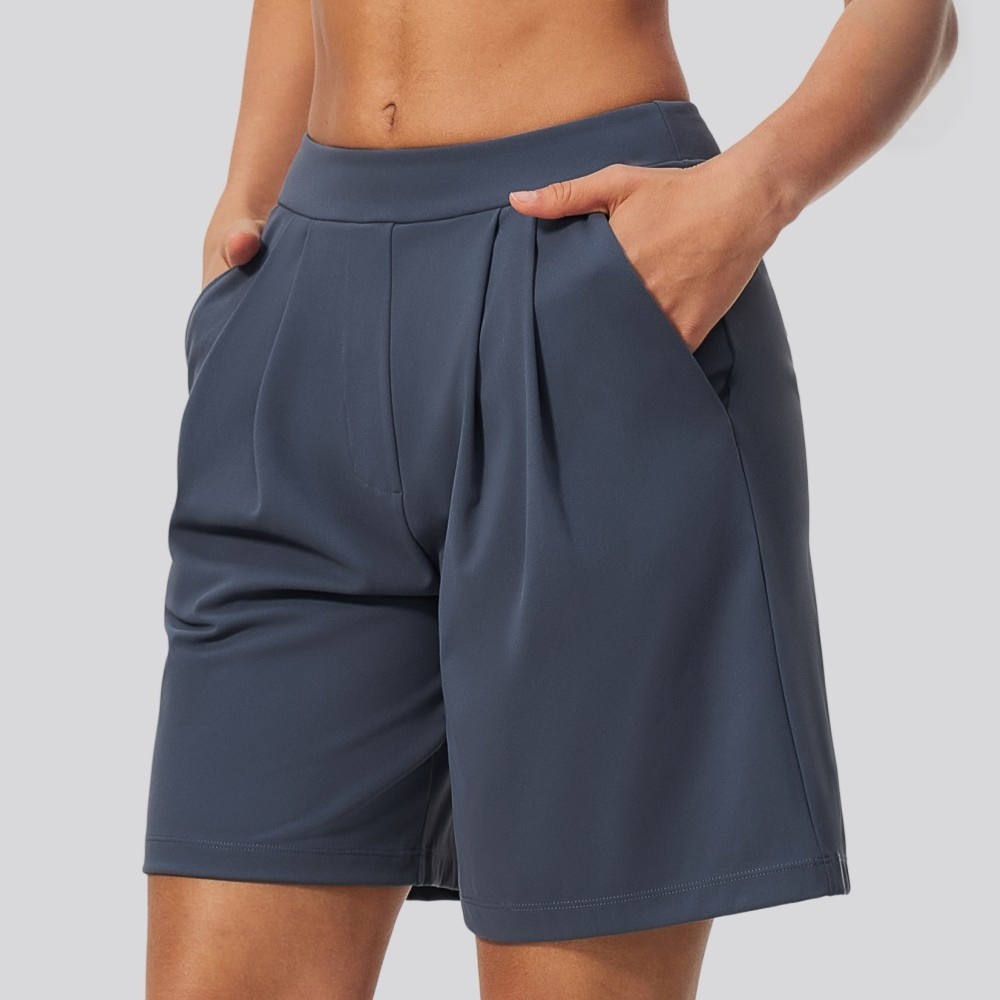 J-Yoga Fitness - Dames effenkleurige sportshorts met zakken, yogakleding