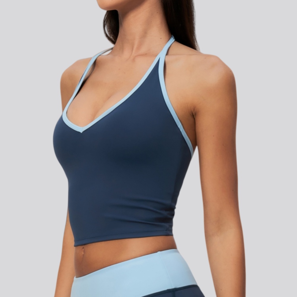 J-Yoga Fitness - Dames Yoga Tanktop Met Borstpad Kleurblok