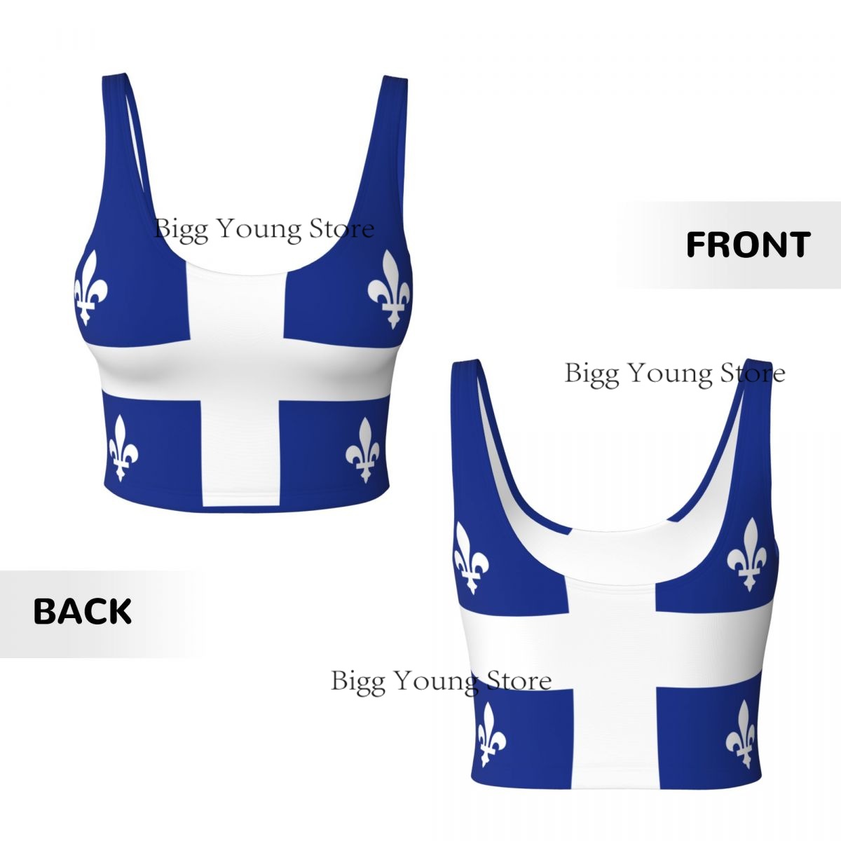 Yoga Fitness Quebec - Vlag van Quebec Canada Basic Tops