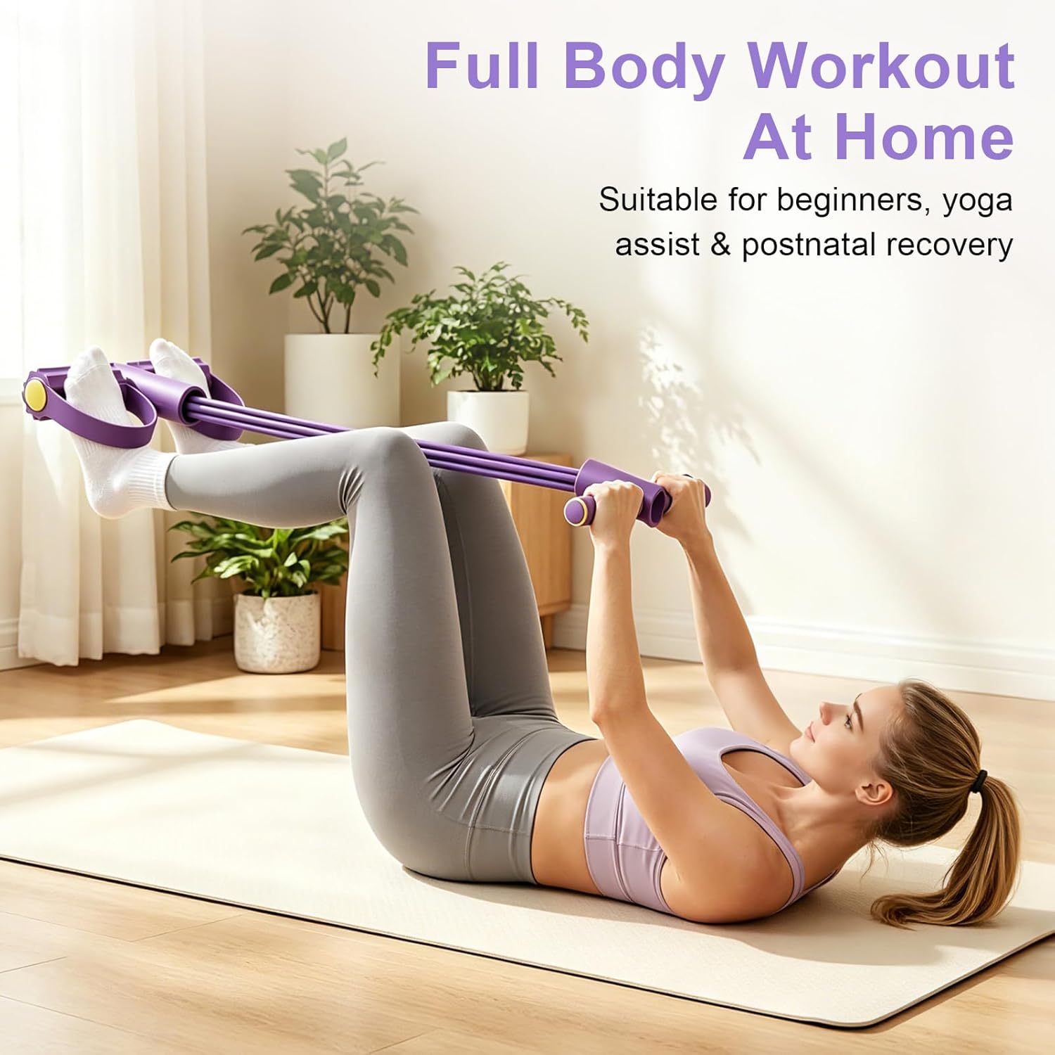 Yoga Fitness Stretching Strap - 4-buisige weerstandsband Multifunctionele spankabel Fitnessbanden 6-buisige