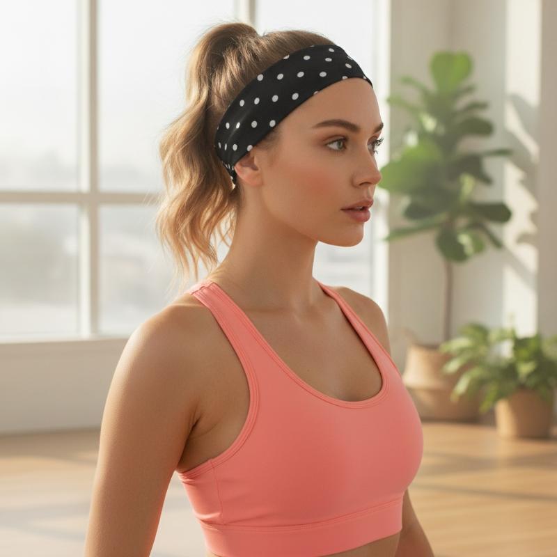 Polka Dot Yoga elastische hoof - J-Yoga Fitness recensie en prijs