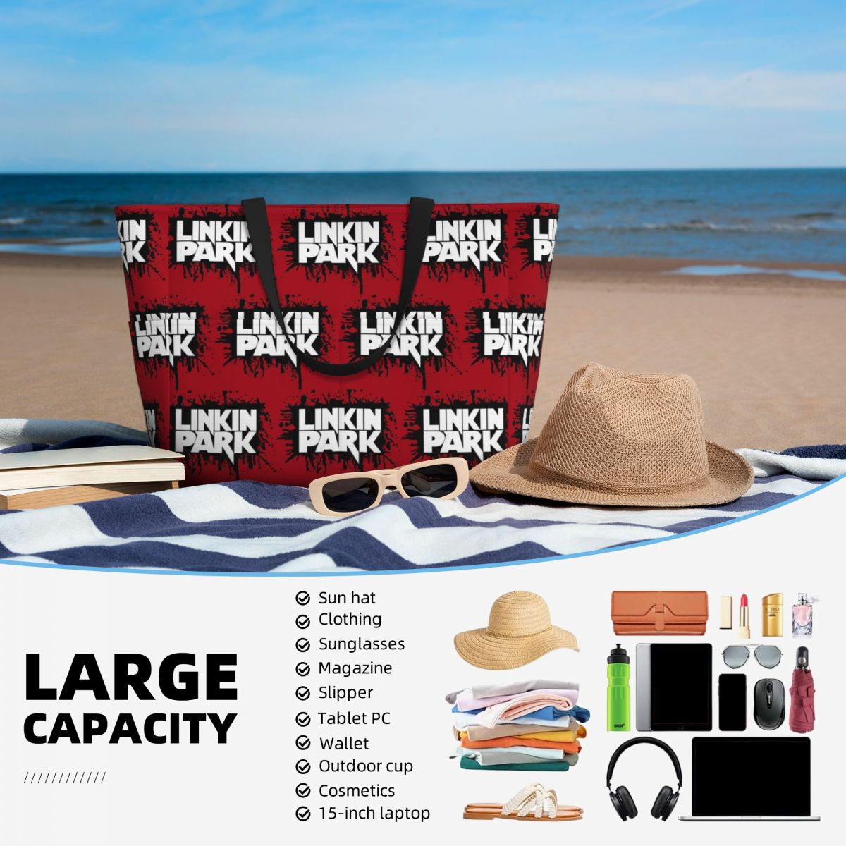 Linkin Park Band Strand Tote B - Yoga Fitness Park recensie en prijs